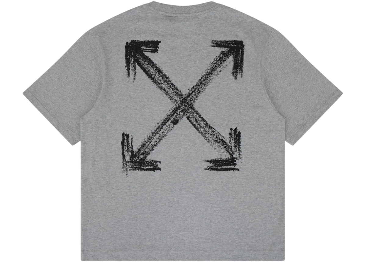 OFF-WHITE Chalk Arrow Skate Fit Tee Heather Grey - vue 360