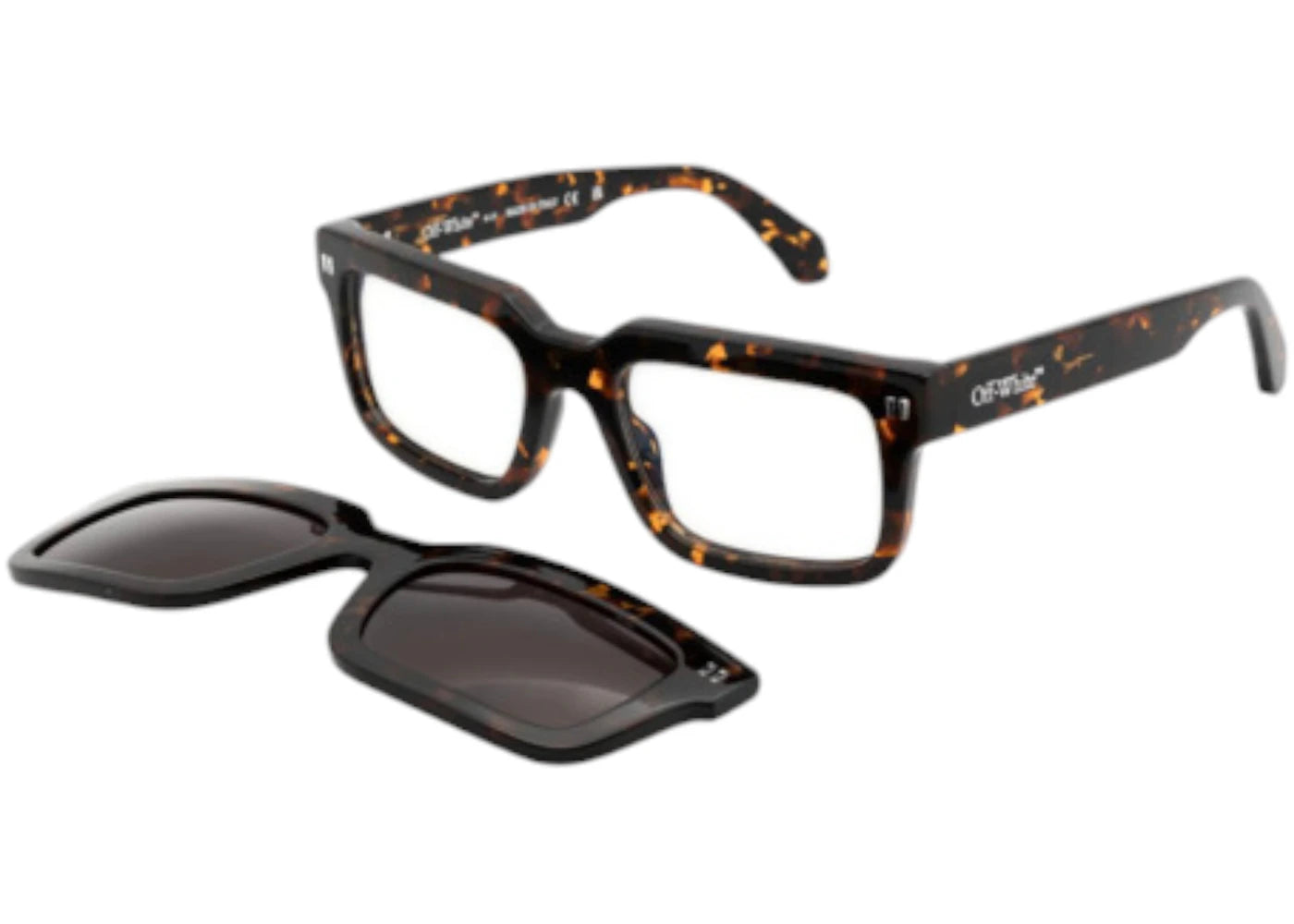 OFF-WHITE Clip On Eyeglasses Havana Dark Grey Polarized (OERI130S24PLA0016007-FR) - vue 360