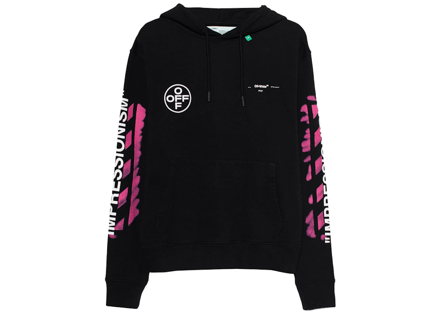 OFF-WHITE Diag Stencil Hoodie Black/Multicolor - vue secondaire A