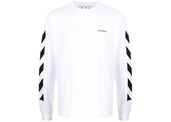 OFF-WHITE Diagonal Helvetica Long Sleeve T-Shirt White/Black sneakers - authentic OFF-WHITE shoes