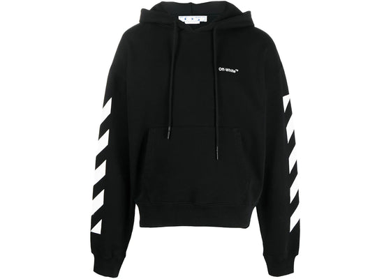 OFF-WHITE Diagonal Helvetica Oversized Hoodie Black/White hoodie - authentic streetwear clothing