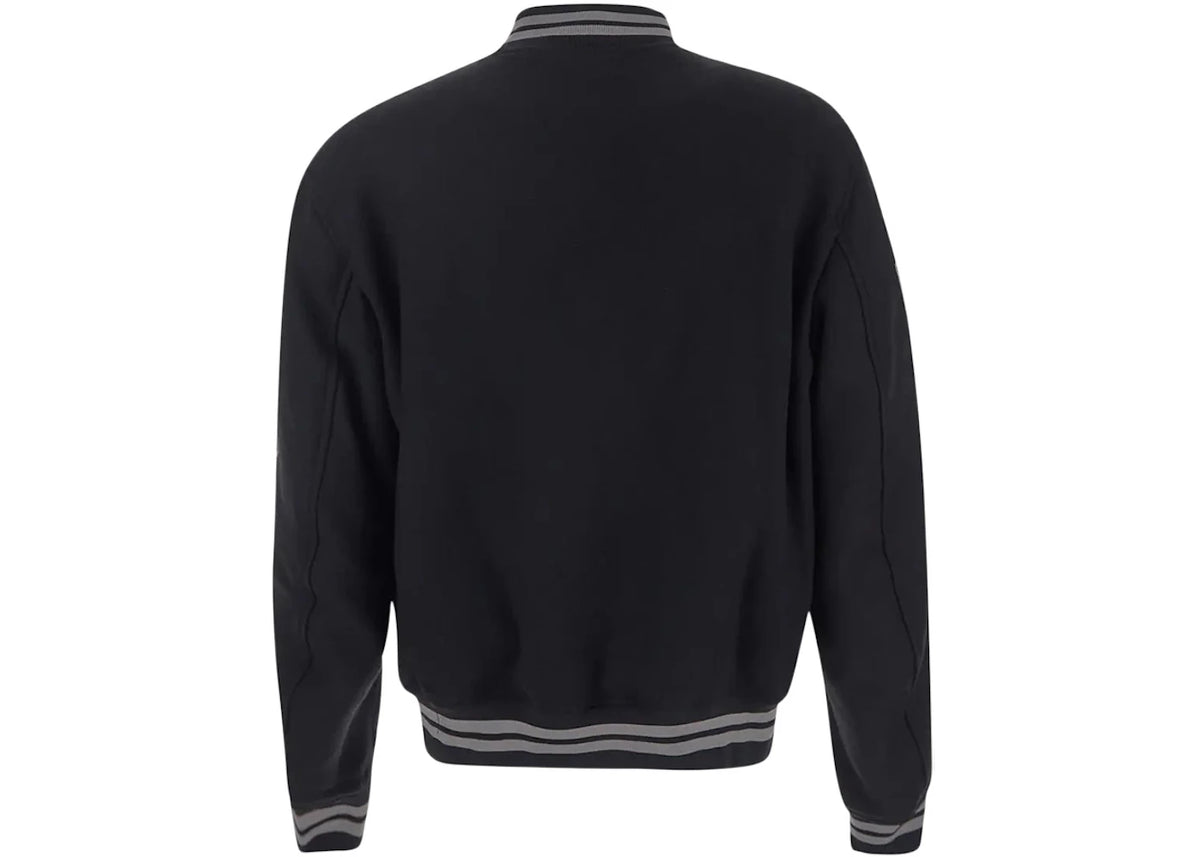 OFF-WHITE Diagonal Outline Logo-Embroidered Wool Varsity Jacket Black - vue secondaire B