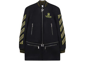 OFF-WHITE Eagle Wool Twill Varsity Coat Black/Poison Green - vue 360