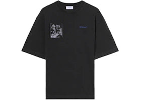 OFF-WHITE Faded Painting Skate Logo T-shirt Vintage Black/Blue
