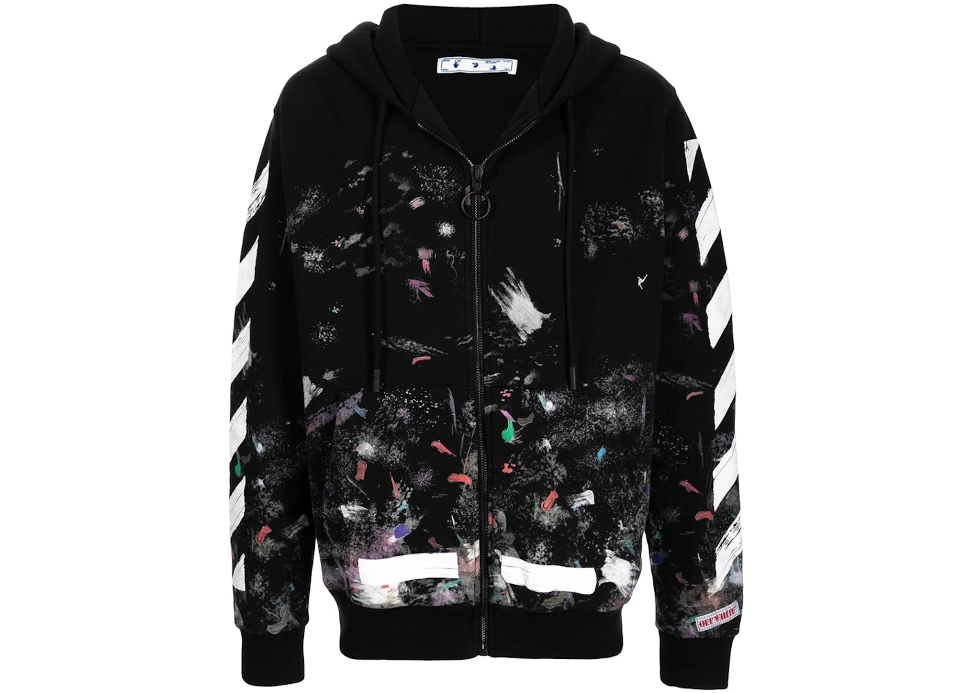OFF-WHITE Galaxy Brushed Zip Up Hoodie Black - vue secondaire A