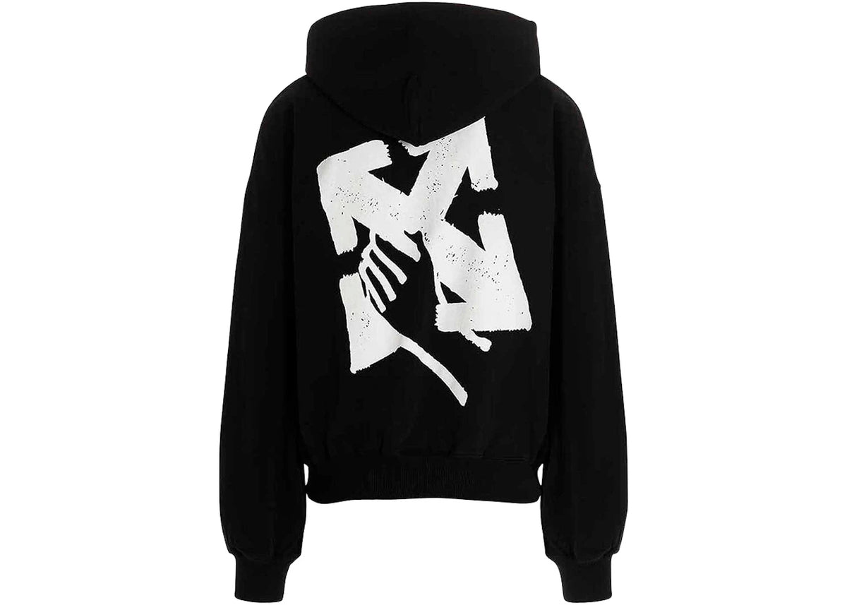OFF-WHITE Hand Arrow Boxy Hoodie Black/White - vue 360