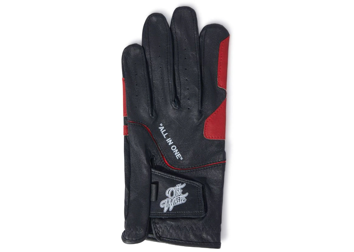 OFF-WHITE Leather Golf Gloves Black/Red - vue secondaire A