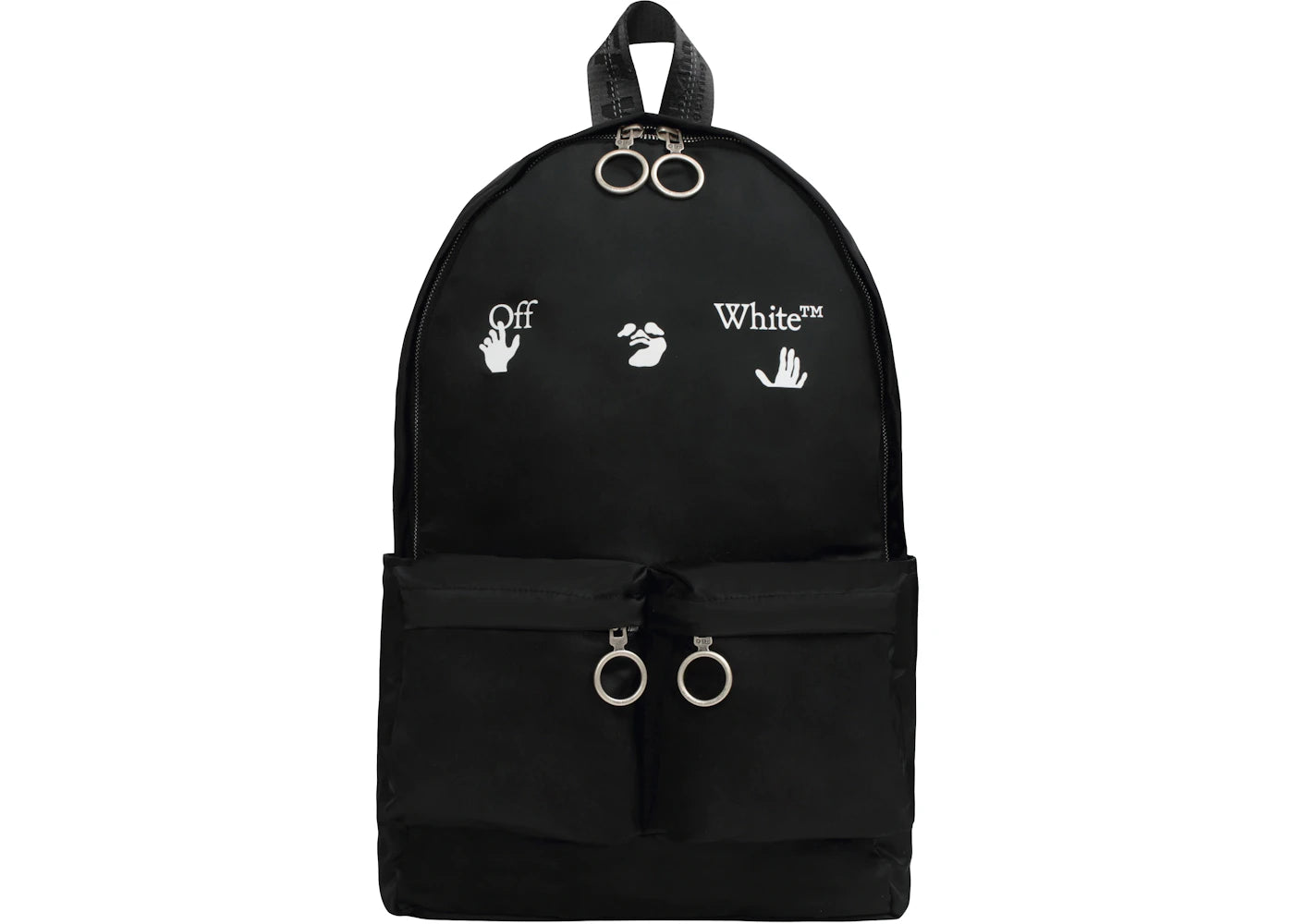 OFF-WHITE Logo Quote Rucksack Schwarz/Weiß - vue 360