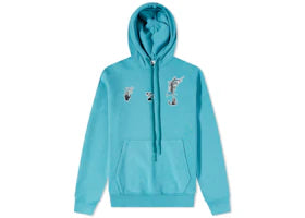 OFF-WHITE MLB Miami Marlins Hoodie Lake Blue