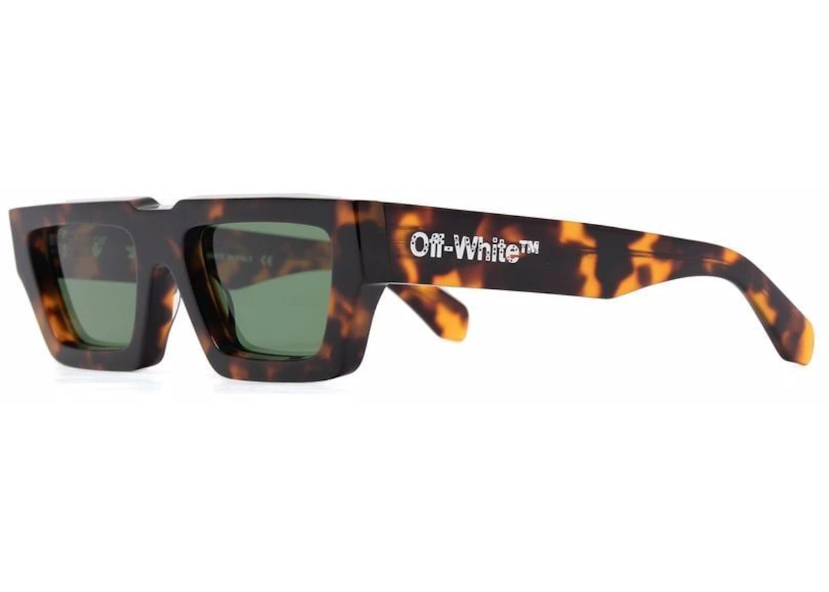 OFF-WHITE Manchester Rectangular Frame Sunglasses Brown/Green/White (OERI002Y21PLA0016055) - vue 360