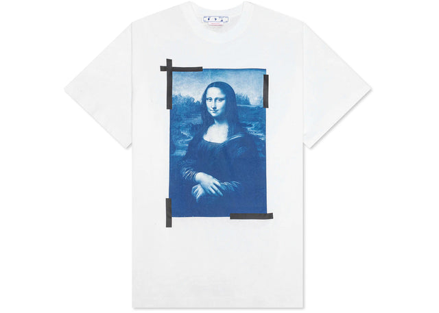 OFF-WHITE Mona Lisa Print Logo Oversized T-shirt White/Blue/Black
