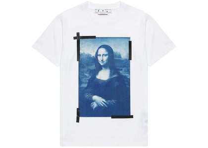 OFF-WHITE Mona Lisa Print Logo Slim Fit T-shirt White/Blue/Black - apparel view 2