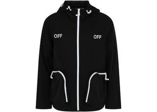 OFF-WHITE Off Stampe Minimal Windbreaker Jacket Black - apparel view 2