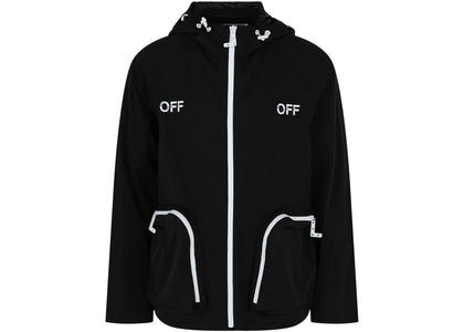 OFF-WHITE Off Stampe Minimal Windbreaker Jacket Black - apparel view 2