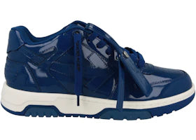 OFF-WHITE Out Of Office OOO Low Tops Blue Patent Leather - vue 360