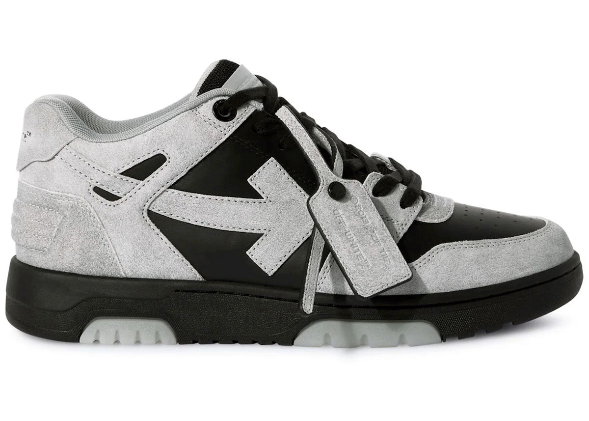 OFF-WHITE Out Of Office "OOO" Low Tops Light Grey Black Suede - vue secondaire A