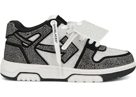OFF-WHITE Out Of Office OOO Low Tops Strass Crystal Embellished Black White (Women's) - vue 360