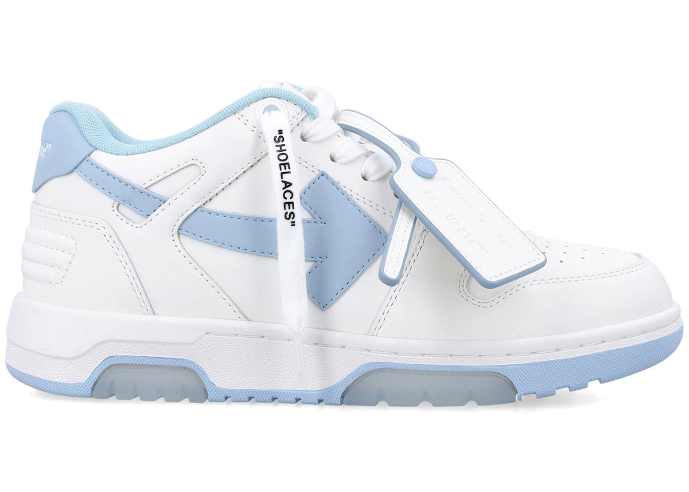 OFF-WHITE Out Of Office OOO Low Tops White Light Blue (Women's) - vue 360