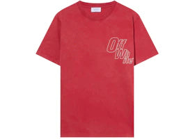 OFF-WHITE Outline Arrow Logo Tee Shirt Coral Red/White
