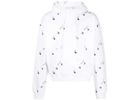 OFF-WHITE Oversized Fit Allover Logo Hoodie White/Black