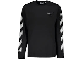 OFF-WHITE Pixel Diagonal Stripes L/S Tee Black
