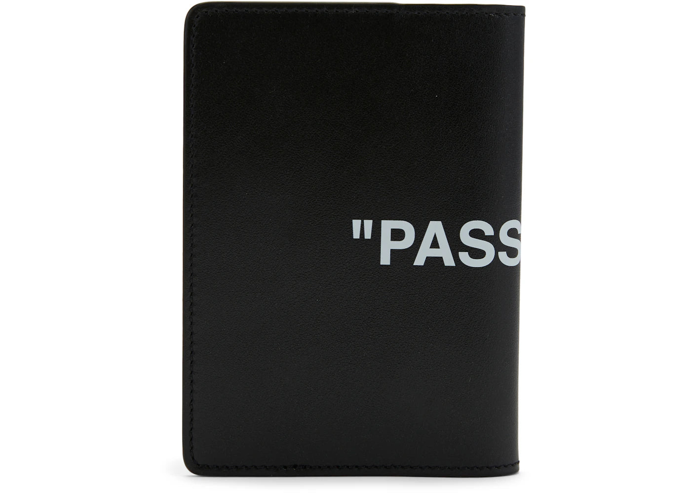 OFF-WHITE Quote Passport Wallet Schwarz Weiß - vue secondaire A