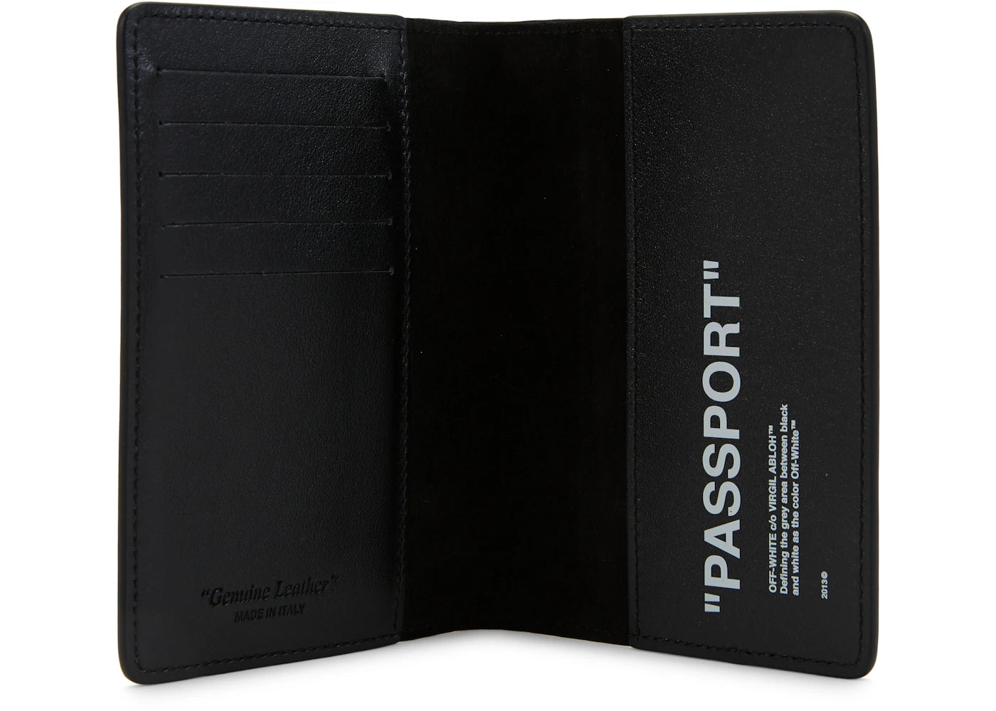 OFF-WHITE Quote Passport Wallet Schwarz Weiß - vue secondaire B