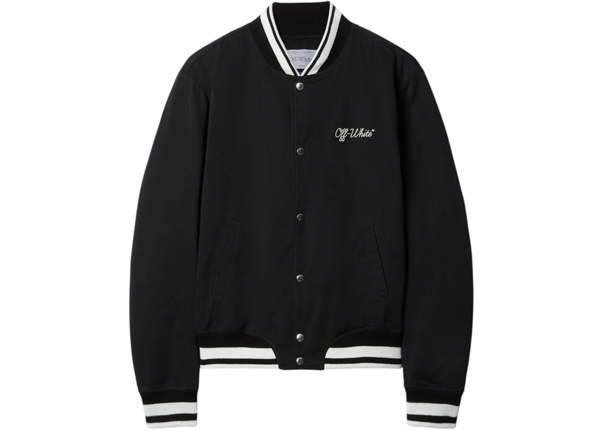 OFF-WHITE Script Cotgab Souvenir Varsity Jacket Black - vue secondaire A