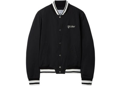 OFF-WHITE Script Cotgab Souvenir Varsity Jacket Black