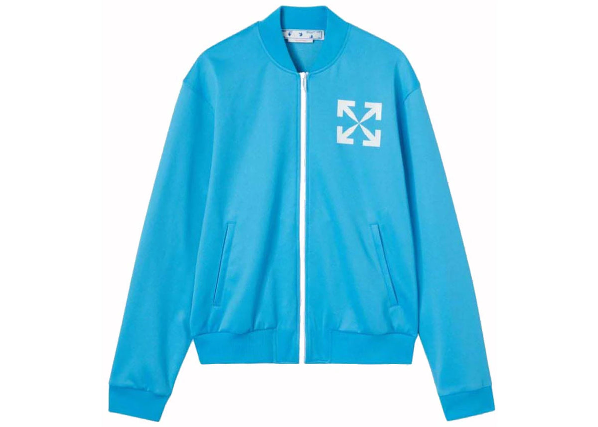 OFF-WHITE Single Arrow Slim Fit Track Jacket Cyan Blue - vue 360