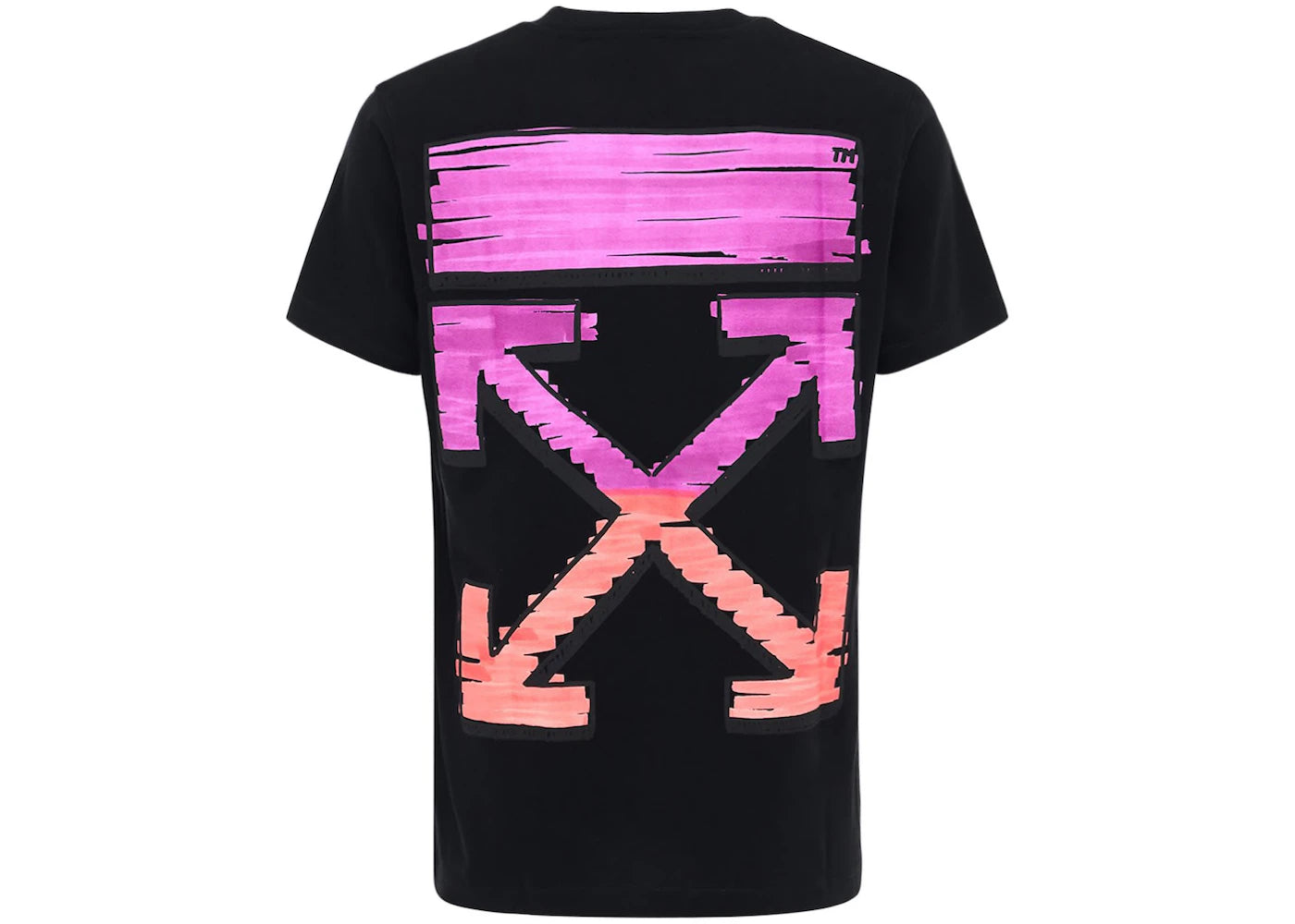 OFF-WHITE Slim Fit Marker Arrows T-shirt Black Fuchsia - vue secondaire B