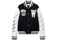 OFF-WHITE Soundsystem Varsity Jacket Black/Red Dahlia