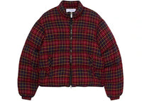 OFF-WHITE Spray Arrow Check Flannel Down Jacket Bordeaux/Purple-Black