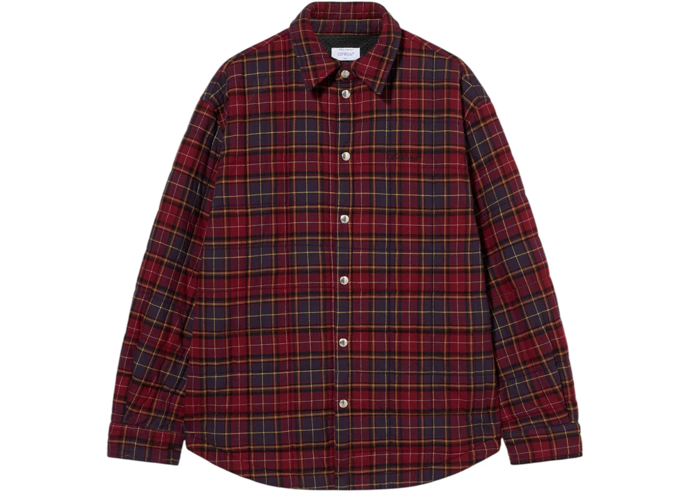 OFF-WHITE Spray Arrow Check Padded Overshirt Burgundy/Black - vue secondaire A