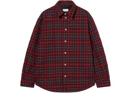OFF-WHITE Spray Arrow Check Padded Overshirt Burgundy/Black - apparel view 2