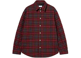 OFF-WHITE Spray Arrow Check Padded Overshirt Burgundy/Black - vue 360