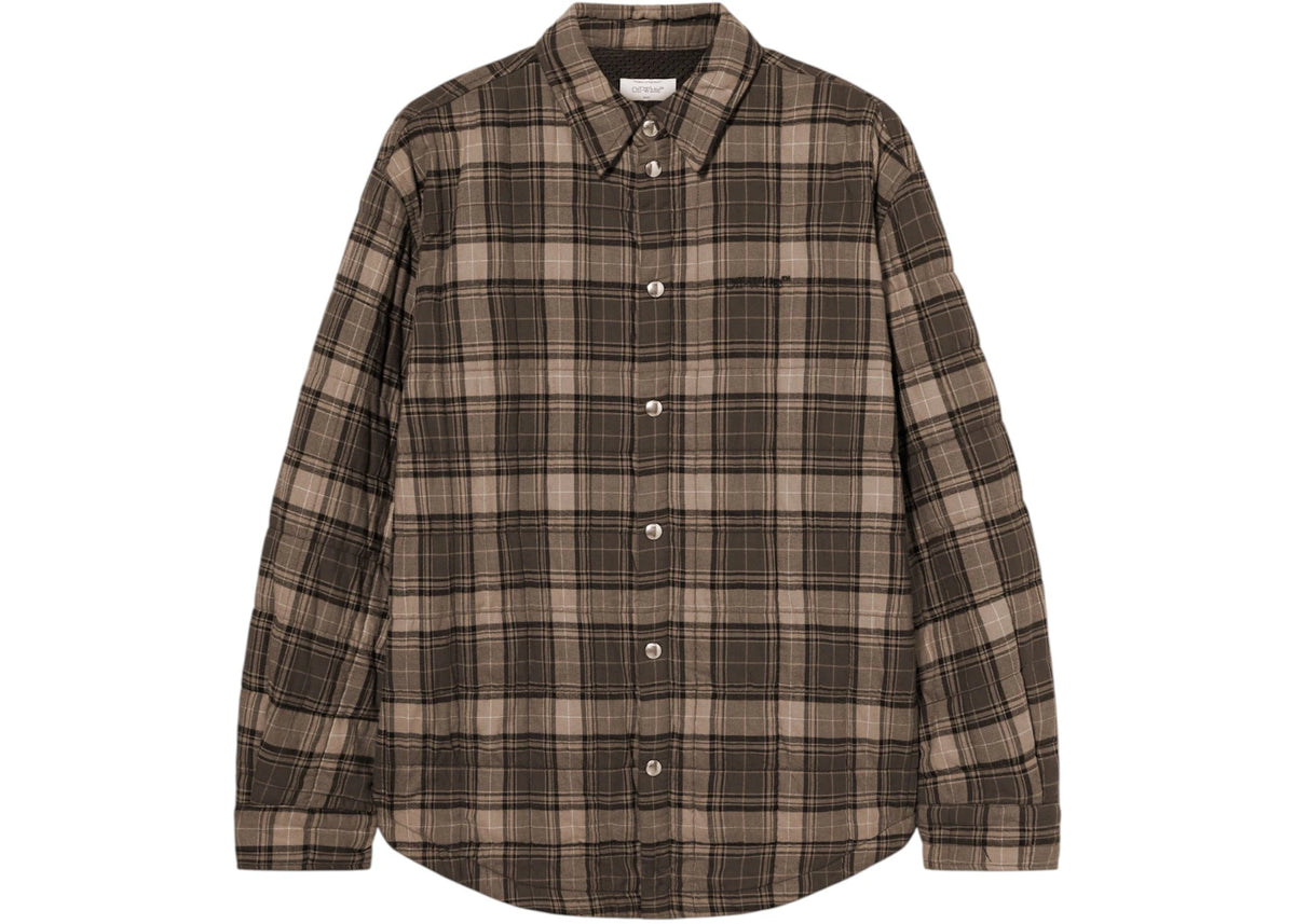OFF-WHITE Spray Arrow Check Padded Overshirt Dark Grey/Black - vue secondaire A