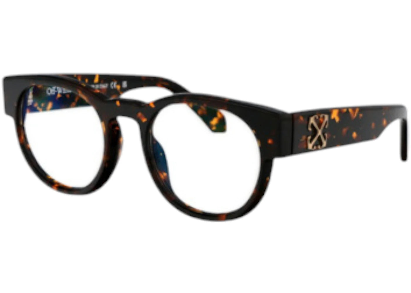 OFF-WHITE Style 58 Eyeglasses Havana Blue Light Block (OERJ058S24PLA0016000-FR) - vue 360