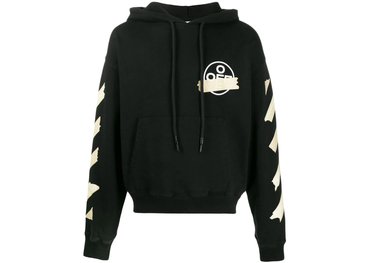 OFF-WHITE Tape Diag Arrows Hoodie Black/Beige - vue 360