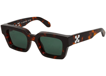 OFF-WHITE Virgil Square Frame Sunglasses Brown Turtleshell/Havana Green - authentic OFF-WHITE product