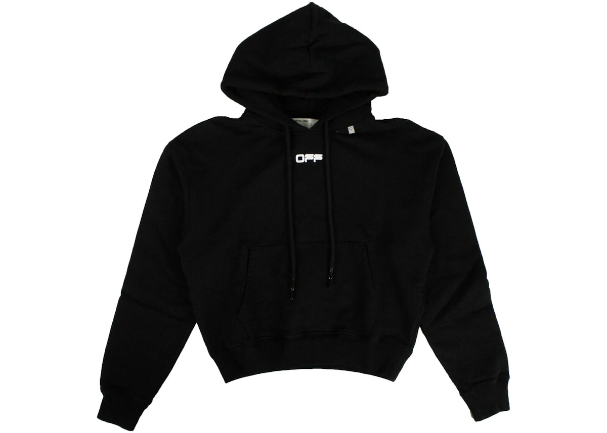 OFF-WHITE Wavy Line Logo Hoodie Black - vue secondaire B