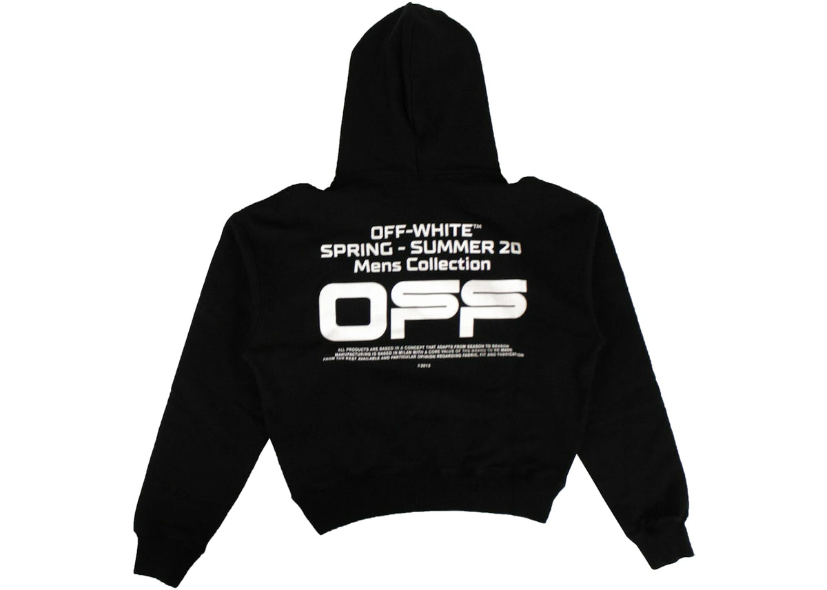 OFF-WHITE Wavy Line Logo Hoodie Black - vue secondaire A