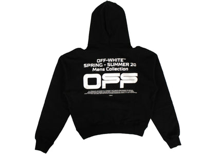 OFF-WHITE Wavy Line Logo Hoodie Black - apparel view 2