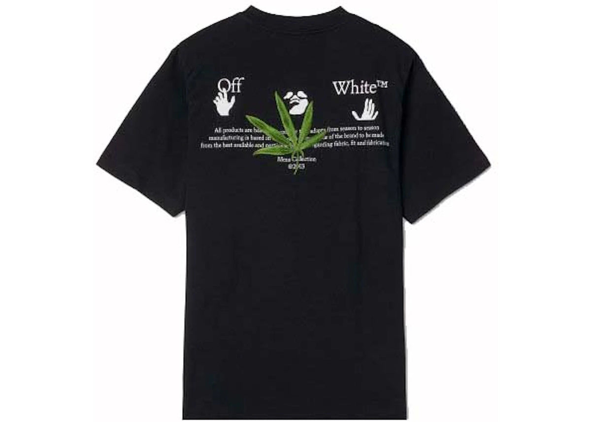 OFF-WHITE Weed Logo Print T-Shirt Black - vue secondaire B