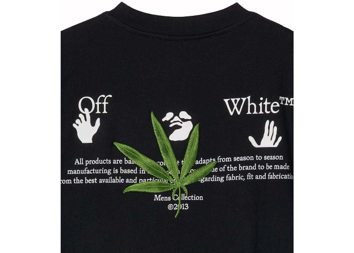 OFF-WHITE Weed Logo Print T-Shirt Black - vue secondaire B