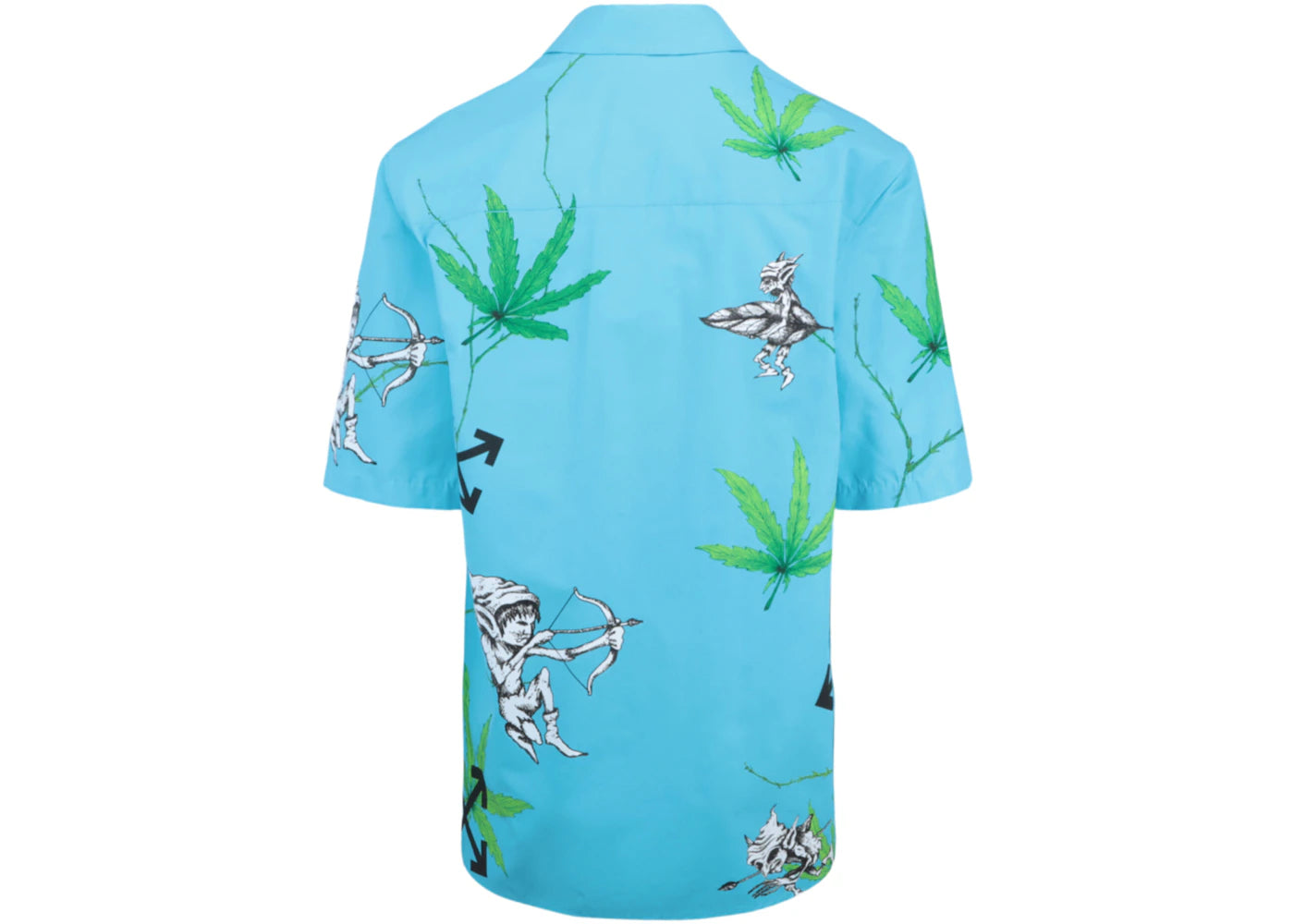 OFF-WHITE Weed Over S/S Shirt Blue - vue secondaire A