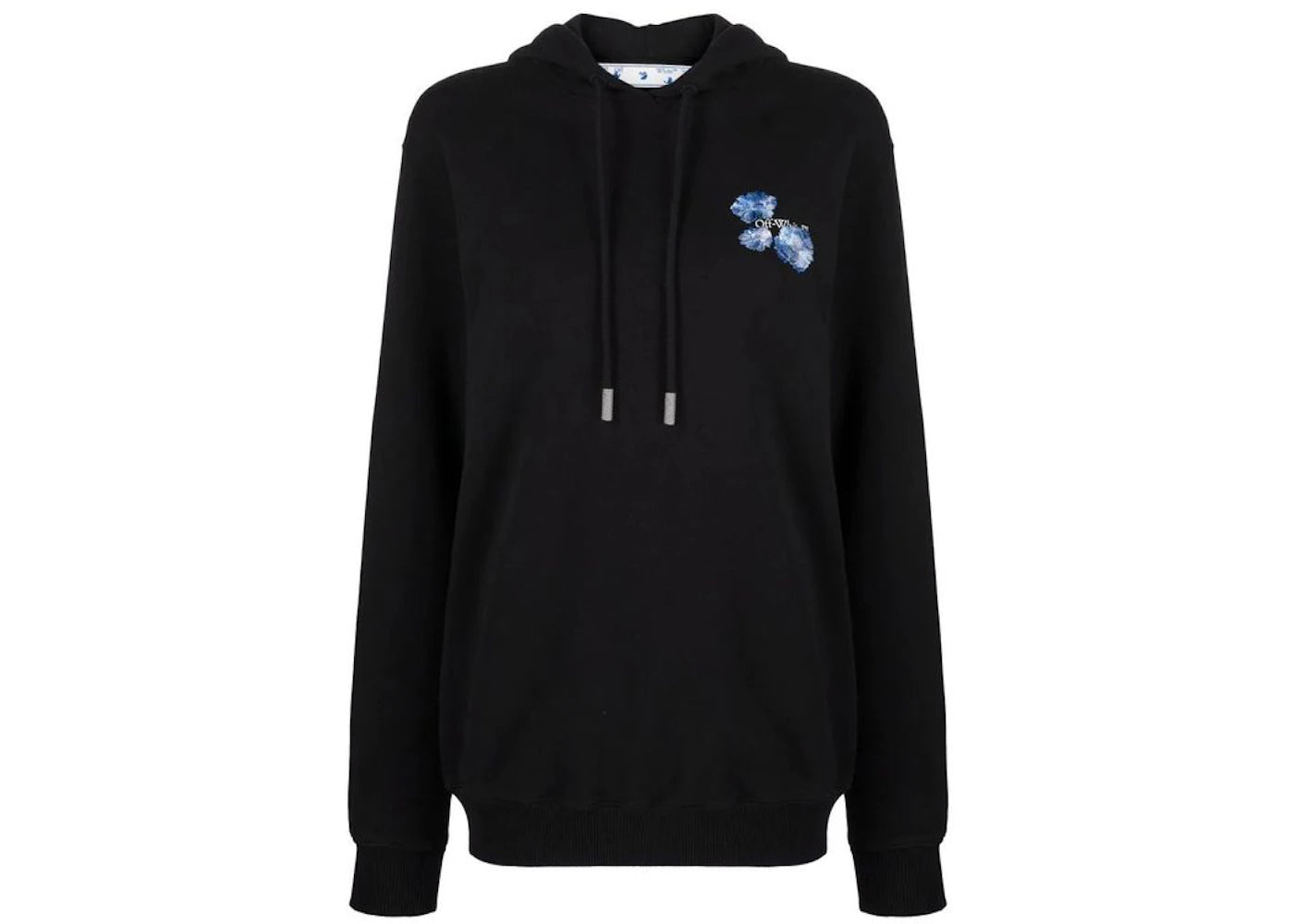 OFF-WHITE Women's Embroidered Floral Arrow Reg Hoodie Black - vue secondaire B