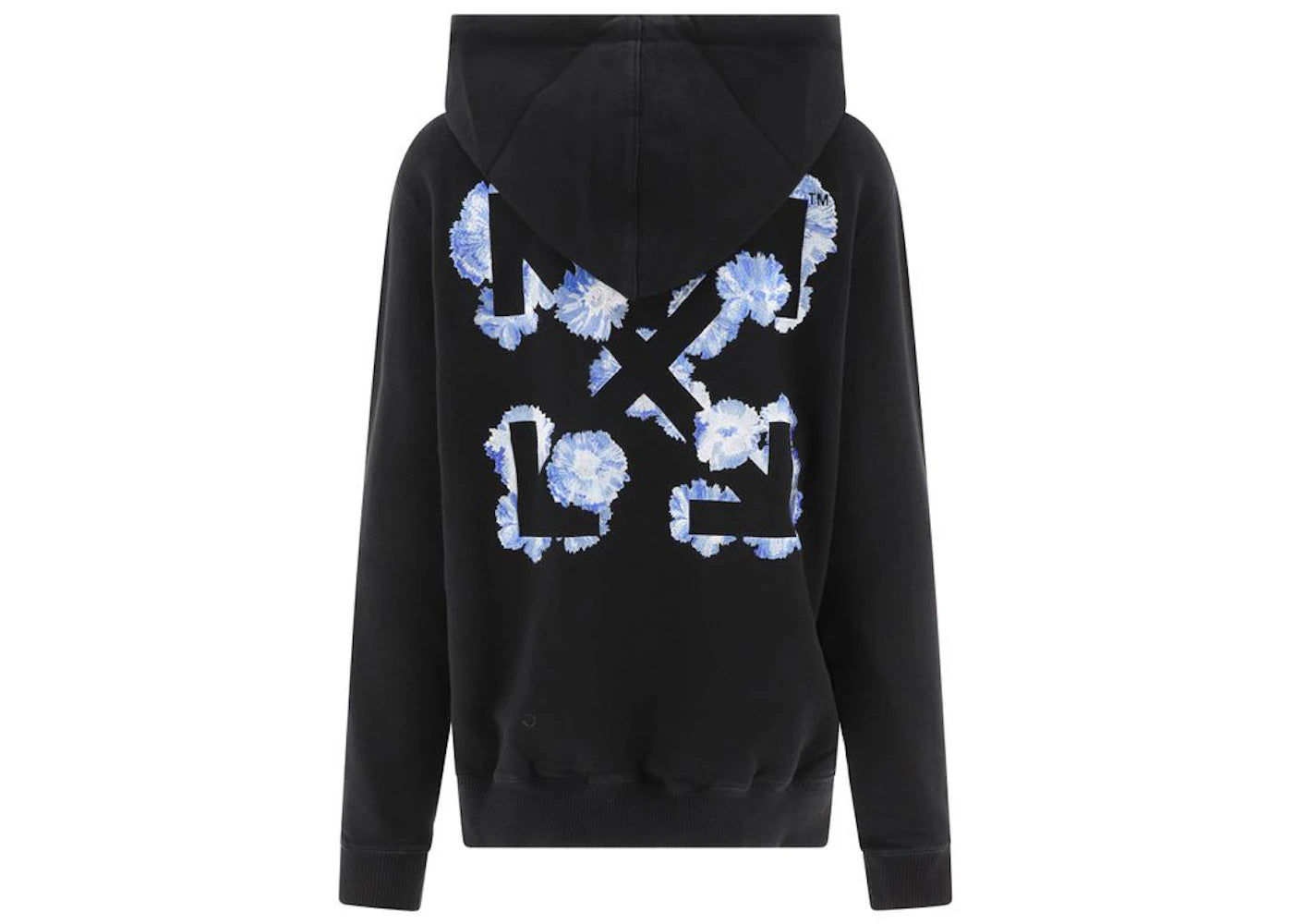 OFF-WHITE Women's Embroidered Floral Arrow Reg Hoodie Black - vue secondaire A