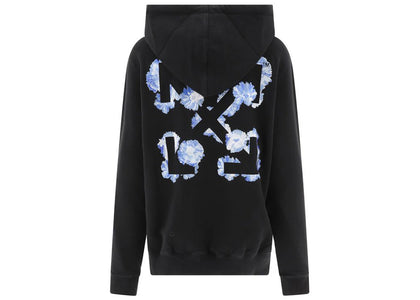 OFF-WHITE Women's Embroidered Floral Arrow Reg Hoodie Black - apparel view 2