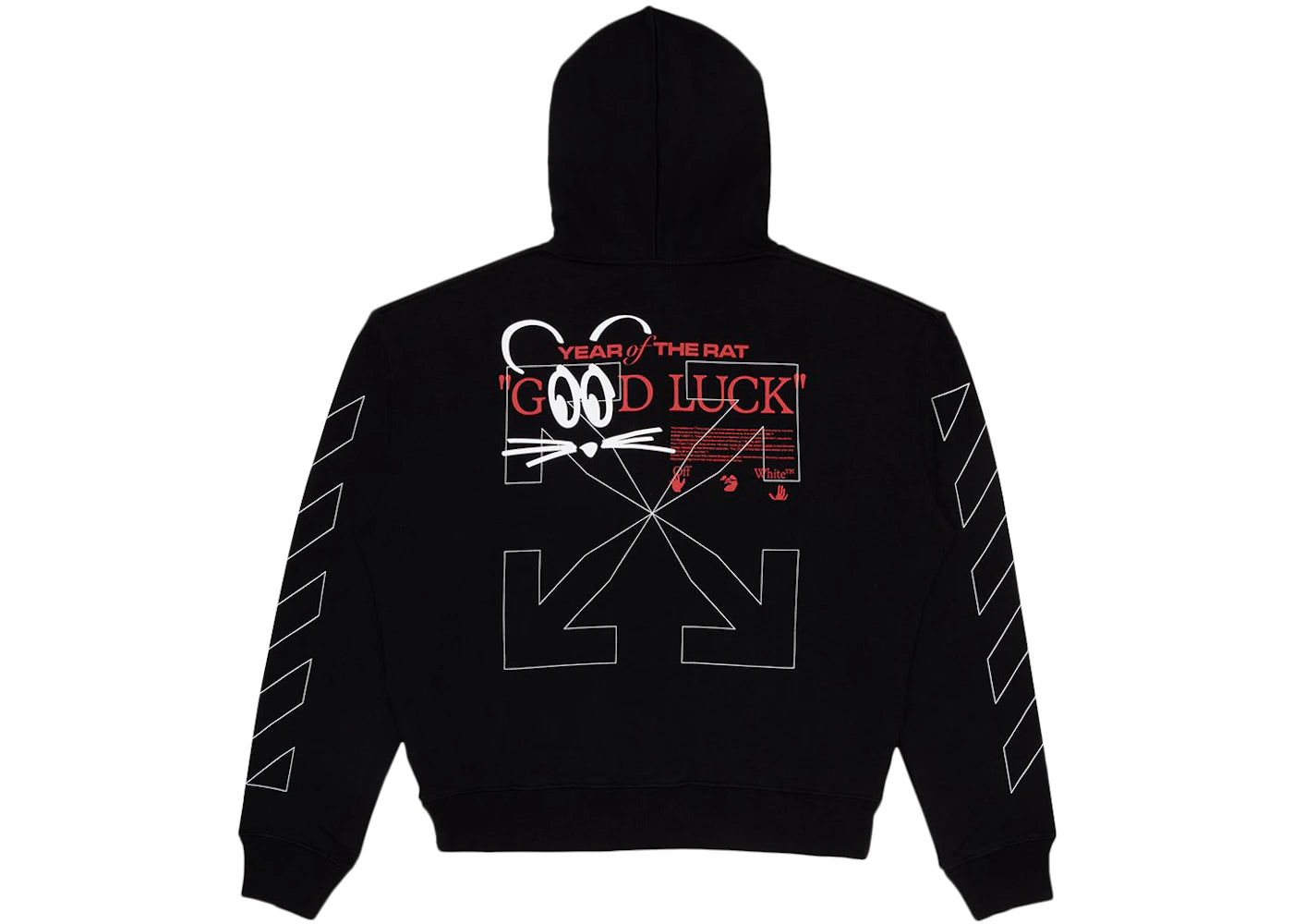 OFF-WHITE x Lunar New Year Mouse Hoodie Black/White - vue secondaire B